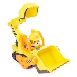 Spin Master 6066511 Vehículo Clásico Rubble & Crew Bulldozer Patrulla Canina Camión Construcción con Pala y Excavadora