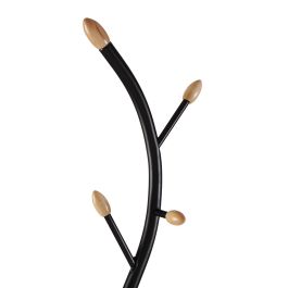 Perchero Negro Con Detalles En Madera Versa 179CM Perchero Negro Con Detalles En Madera Versa 179CM