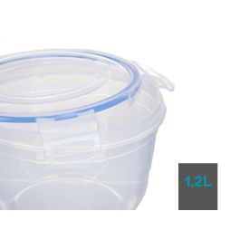 Leknes Fiambrera Cilíndrica Hermética 1.2L, 15.5x10.5x15.5 cm, Plástico Transparente con Cierre Hermético (12 Unidades) Leknes Fiambrera Cilíndrica Hermética 1.2L, 15.5x10.5x15.5 cm, Plástico Transparente con Cierre Hermético (12 Unidades)