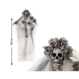 Figura Esqueleto Colgante con Rosas y Sombrero Blanco 120 cm - Decoración Elegante para Día de los Muertos y Halloween Precio: 7.79000057. SKU: B1453L5RTP