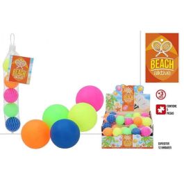 Pelotas palas playa 4x4x124 cm en red 5 unidades exp 12 piezas