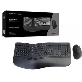Conceptronic ORAZIO02IT Teclado y Ratón Inalámbrico Ergonómico QWERTY Italiano Negro USB