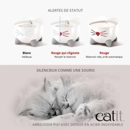 Catit Fuente de Agua Automática PIXI para Gatos 2,5 L de Acero Inoxidable con Filtro para Agua Pura Catit Fuente de Agua Automática PIXI para Gatos 2,5 L de Acero Inoxidable con Filtro para Agua Pura