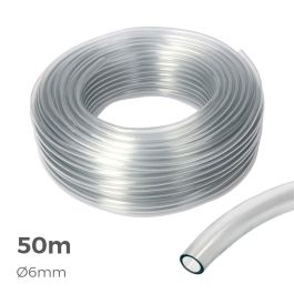 Edm Manguera Cristal Transparente PVC Flexible 50 m (6 mm) Resistente a Rayos UV