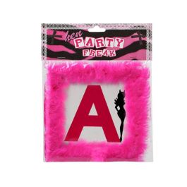 Colgante Despedida de Soltera Letra "A" Blanco y Rosa con Plumas para Identificar a la Protagonista