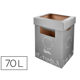 Liderpapel Contenedor Papelera Reciclaje Restos No Reciclables Cartón Reciclado 70 Litros 450x350x650 mm Gris Precio: 10.3576. SKU: B16LBBASZ7