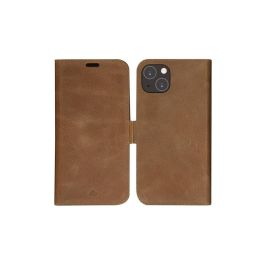 dbramante1928 Funda Cartera 2 en 1 Lynge para iPhone 14 Plus Tan - Piel Plena Flor Sostenible con Cuna Desmontable