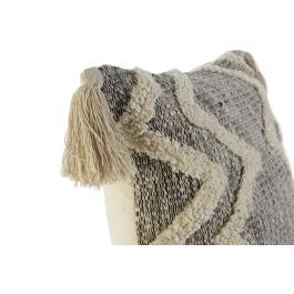 DKD Home Decor Funda Cojín Moderno Gris Beige 60 x 60 cm Algodón Poliéster 4 Unidades