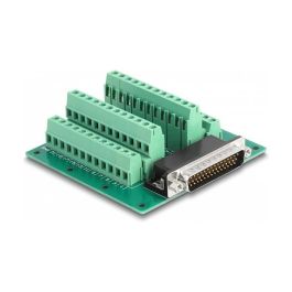 DeLOCK Conector D-Sub HD 44 Pines Macho a Bloque de Terminales para Carril DIN, 84 x 86 x 30 mm, Verde, -40 a 100°C, 24-12 AWG Precio: 46.69000017. SKU: B1AWKAFCB5