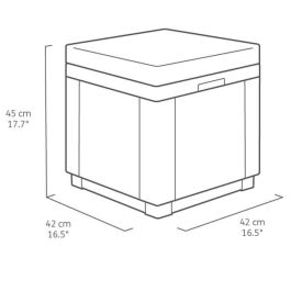 Mesa de comedor ALLIBERT GARDEN con cojín y almacenamiento integrado - Grafito de ratán tejido de imitación Mesa de comedor ALLIBERT GARDEN con cojín y almacenamiento integrado - Grafito de ratán tejido de imitación