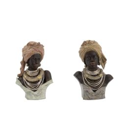 DKD Home Decor Figura Africana Colonial de Resina Beige y Negro 17 x 40 x 26 cm (2 Unidades) Precio: 50.9652. SKU: S3030226