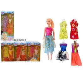 Muñeca con 4 vestidos. 13x31,5x4 cm - modelos surtidos Precio: 1.9602. SKU: B13R9ZH5T4