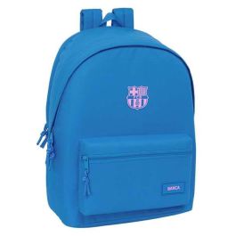 Mochila doble para portatil 15,6"+usb f.c.barcelona chica indigo 31x44x18 cm