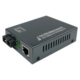 LevelOne GVT-2013 Convertidor Mediaconversor Gigabit Ethernet 10/100/1000T RJ45 a SC Multimodo Fibra Óptica con PoE (Power over Ethernet) 30W, 500m