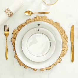 Home Deco Factory Bajoplato Dorado Mirage Diámetro 32 cm Liso Cenefa Radios Irregular