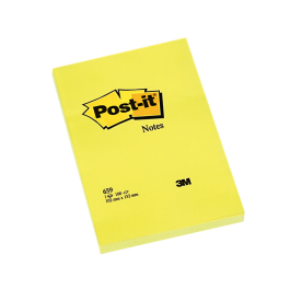 Post-it Bloc de Notas Adhesivas Quita y Pon 102x152 mm Amarillo con 100 Hojas 659