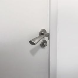 Emuca Lote de 5 condenas con roseta redonda para puertas de interior, diámetro 50mm, Zamak, Níquel satinado