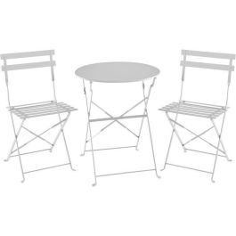 Juego de bistro - juego de comida de jardín - Mesa plegable + 2 sillas - Estructura: acero - Color: gris Precio: 101.59000038. SKU: B19SRLCMC2
