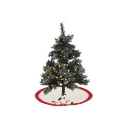 DKD Home Decor Base Árbol Navidad Tradicional Poliéster Crema Rojo 90x90x2cm para Decoración Festiva