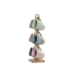 DKD Home Decor Set de 6 Mugs Scandi de Gres Colores Pastel Rosa, Verde y Azul | Tazas Aptas para Microondas y Lavavajillas Precio: 26.49999946. SKU: S3014963