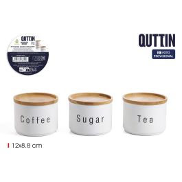 Quttin Bote de Metal para Cocina con Tapa de Bambú, Surtido, 12,5 cm Ancho x 9,7 cm Alto x 12,5 cm Largo (12 Unidades) Precio: 36.68999994. SKU: B1FL24HQGD