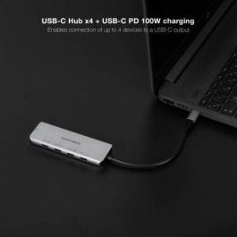 Hub USB Tipo-C Nanocable 10.16.4505/ 4xUSB Tipo-C/ 1xUSB Tipo-C DP/ Gris Hub USB Tipo-C Nanocable 10.16.4505/ 4xUSB Tipo-C/ 1xUSB Tipo-C DP/ Gris