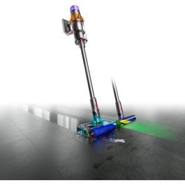 Dyson V15s Detect Submarine Aspiradora Escoba 2 en 1 Seca y Húmeda, Sin Bolsa, Níquel/Azul, 60 min Autonomía, 240 AW