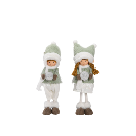 DKD Home Decor Figura Decoración Navidad Niña Fantasía Navideña con Luz LED Poliéster Verde Blanco 42 cm Alto Pack 4 Unidades Pilas LR44 Precio: 44.5000006. SKU: B1JV5SJL8V