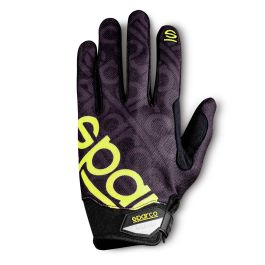 Sparco S002093NRGF3L Guantes Meca 3 para Trabajo Mecánico y Conducción, Talla L Negro-Amarillo. Resistentes, Cómodos, Cuero Sintético.