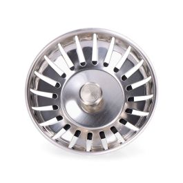 Edm Filtro de rejilla de fregadero con espiga, acero inoxidable, Ø8,3cm