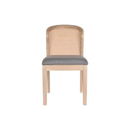 DKD Home Decor Silla de Comedor Moderna Poliéster/Abeto Gris Oscuro Desmontable 61 x 86 x 46 cm