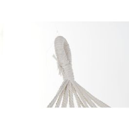 DKD Home Decor Hamaca Terraza Y Jardín Beige 100 x 0.5 x 200 cm Algodón y Poliéster con Flecos para Máximo 100kg