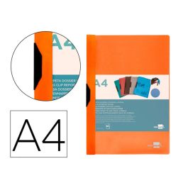 Carpeta Liderpapel Dossier Pinza Lateral Polipropileno Din A4 Naranja Fluor Opaco 30 Hojas Pinza Deslizante