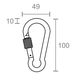 Edm Mosquetón bombero con seguro msq02 Acero Galvanizado 10 x 100 mm