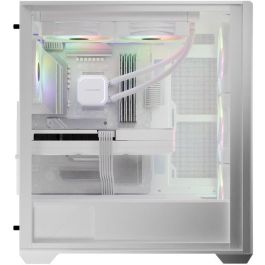 LC-Power LC-811W-ON Midi Tower Gaming PC Blanco con Ventana de Vidrio Templado e Iluminación RGB para ATX/EATX