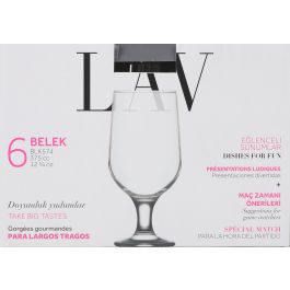 Lav Set 6 Copas Cerveza 375 cc Ø7x17 cm (4 Cajas)