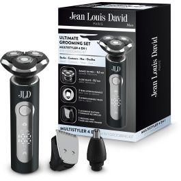Jean Louis David JEA3666085213772 Recortadora Multiusos Kit Cuidado 4 en 1 3 Cabezales Pantalla Digital Negro
