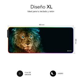 Subblim Alfombrilla de Ratón LED RGB 9 Colores Diseño León XL para Juegos SUBMP-02RGB10