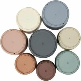 Thermobaby Juguetes de Baño Apilables Coloridos para Bebés a Partir de 10 Meses, Estimulan Creatividad y Aprendizaje