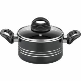 GSW GSW4005643158800 Batería de Cocina MILANO NERO, 15 Piezas, Aluminio Macizo, Negro, Inducción