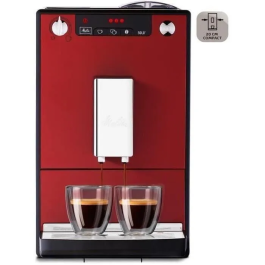 Melitta E950-104 Cafetera Espresso Automática con Molinillo Caffeo Solo, Roja, 15 Bares, Intensidad Regulable
