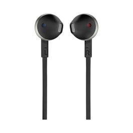 JBL TUNE205 JBLT205BLK Auriculares Intrauditivos, con Micrófono, Jack 3.5mm, Sonido Pure Bass, Cable Plano, Negros