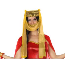 Sombrero Hindú Dorado con Velo Largo para Mujer - Accesorio para Disfraces de Bailarina Oriental y Temáticas Árabes Precio: 2.95000057. SKU: S1130362