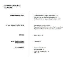 Fregadero de Un Seno Teka American Pro 60 M-XP 1B Acero