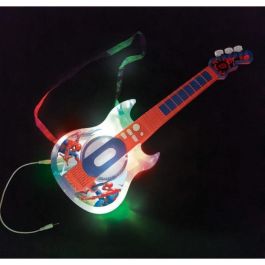 Lexibook Guitarra Electrónica SPIDER-MAN Luminosa con Micrófono y Gafas, Altavoz para Reproducir Música y Efectos de Sonido