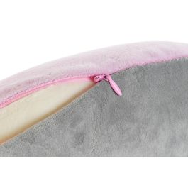 DKD Home Decor Cojín de Viaje Rosa Gris Claro Poliester 10 x 32 x 30 cm 4 Unidades
