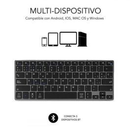 SUBBLIM Teclado Wireless Bluetooth Aluminio Advance Compact Grey