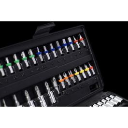 Connex Set de vasos y puntas 52 piezas con carraca reversible 72 dientes, vasos de Cromo Vanadio y estuche. Ideal para bricolaje y taller Connex Set de vasos y puntas 52 piezas con carraca reversible 72 dientes, vasos de Cromo Vanadio y estuche. Ideal para bricolaje y taller
