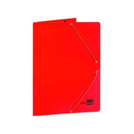 Liderpapel Carpeta de Gomas Tres Solapas Cartón Plastificado Folio Color Rojo