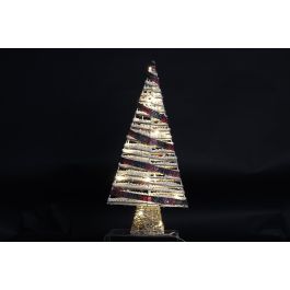 DKD Home Decor Árbol de Navidad Alpina con Luz LED y Ratán, Natural y Blanco, 60x29x12 cm DKD Home Decor Árbol de Navidad Alpina con Luz LED y Ratán, Natural y Blanco, 60x29x12 cm
